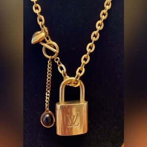 Louis Vuitton Gold Padlock Pendant Necklace